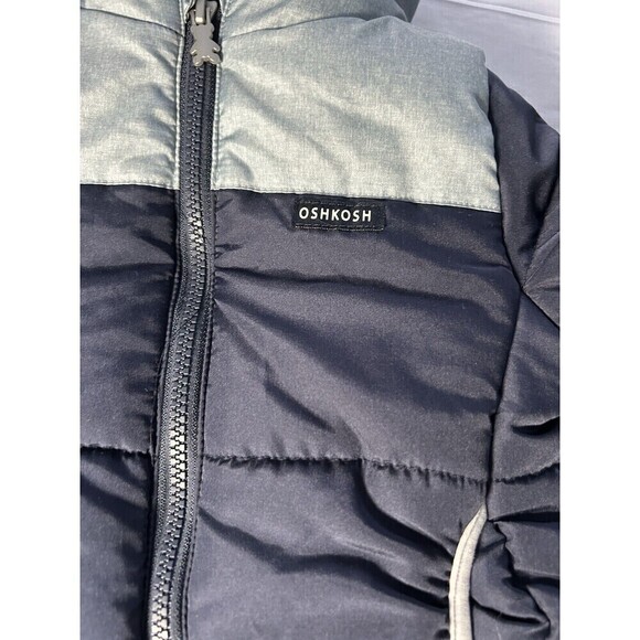 Oshkosh Blue Bunting Snowsuit Full Body 12M Month Sherpa Hood - Picture 2 of 8